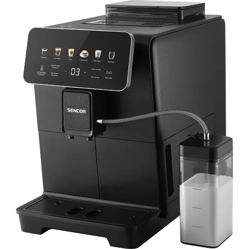 Automatický kávovar Sencor ENZO SES 9400BK s nádobou na mléko